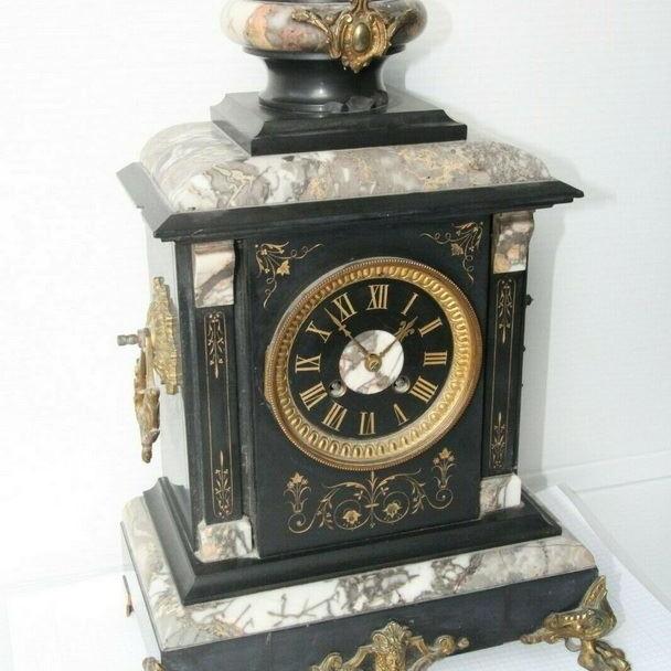 Kaminuhr Marmor schwarz
